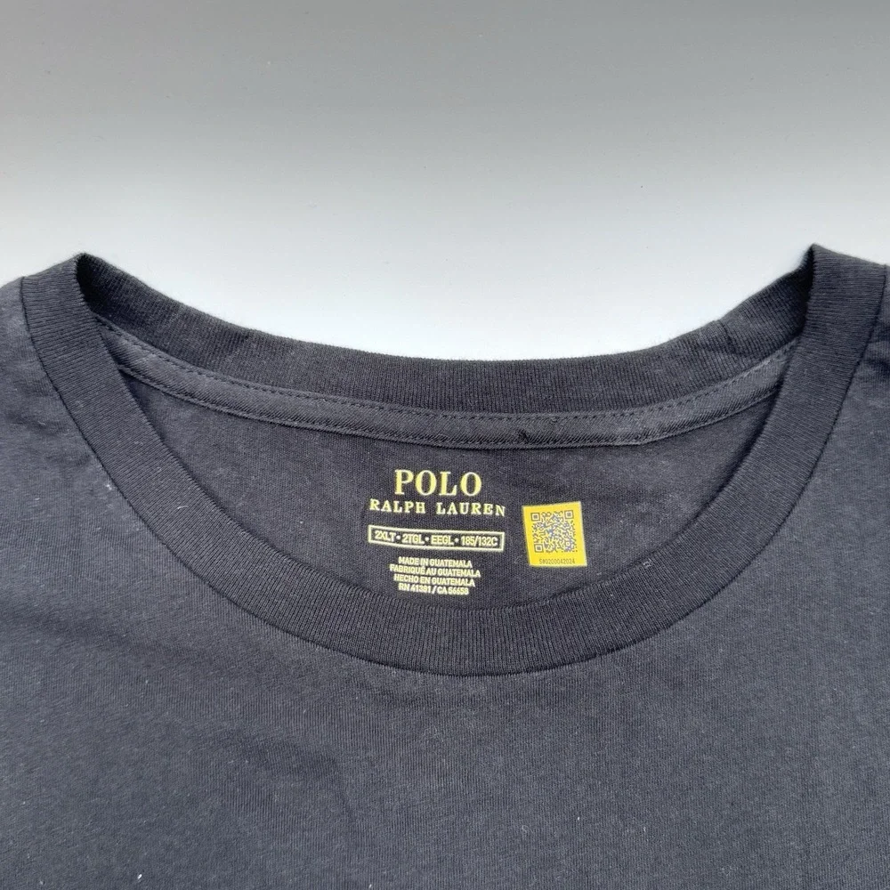 Polo Ralph Lauren Print Shop Black Mens 2XLT  Graphic Logo,Big & Tall, Cotton